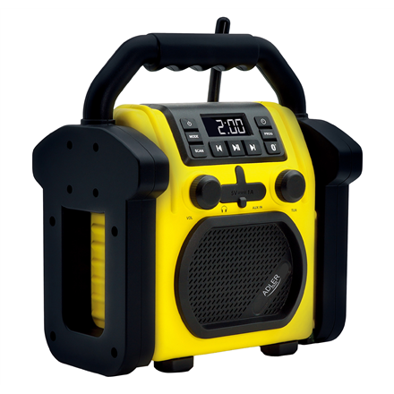 Adler Construction radio with Bluetooth, AD 1911, AUX in, Black/Yellow