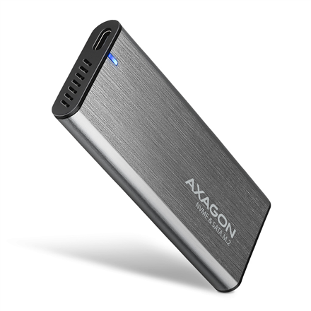 Axagon External USB-C 3.2 Gen 2 metal box for M.2 NVME & SATA SSD disks EEM2-SG2