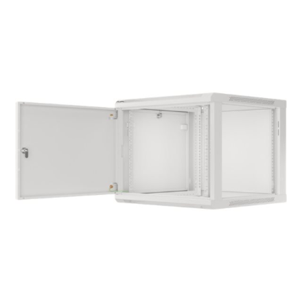 Lanberg Rack cabinet 19" wall-mount 9U/600x600 (flat pack) for self-assembly with metal door WF01-6609-00S, Grey